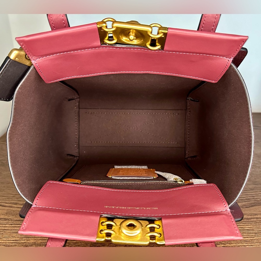 Coach 1941 Troupe Tote In Colorblock in Vintage Mauve Multi - Picture 6 of 11